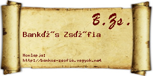 Bankós Zsófia névjegykártya